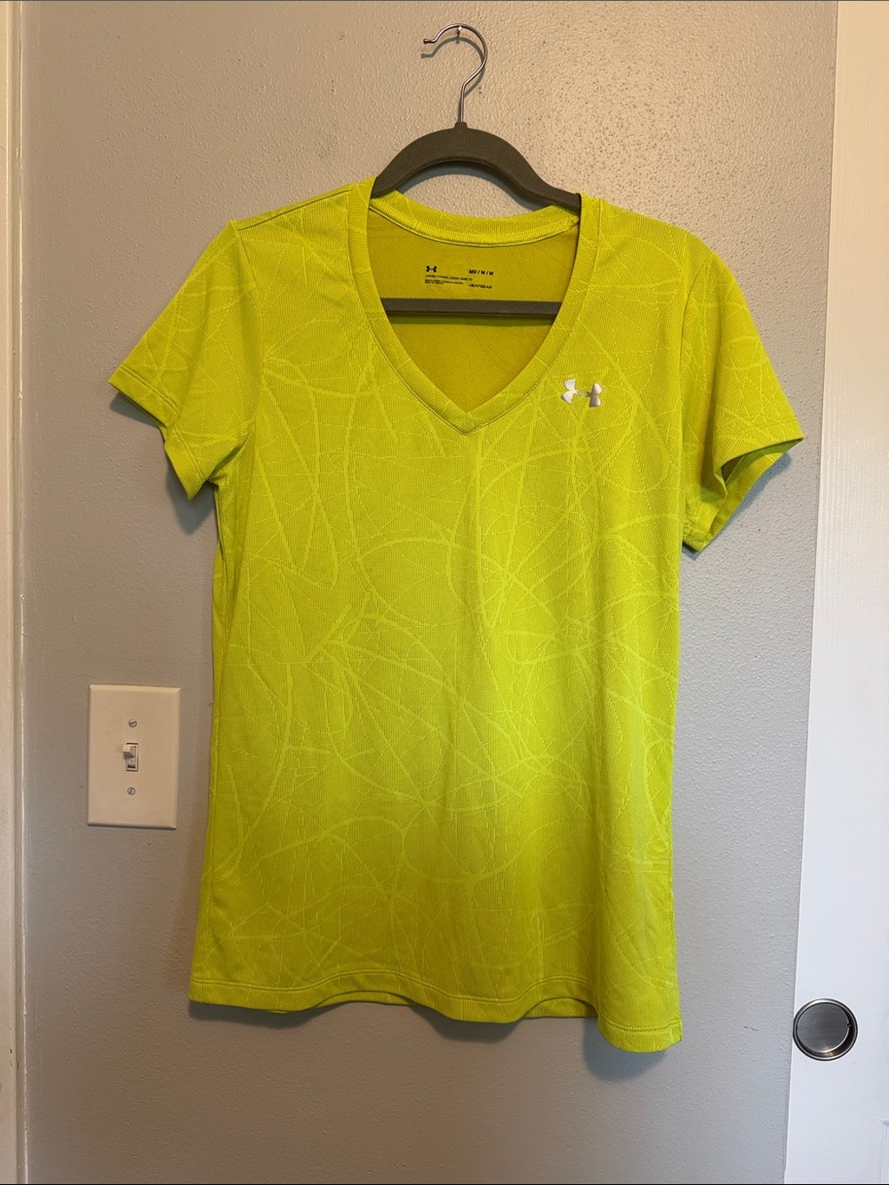 Under Armour Women's Neon Yellow V-Neck Athletic Tee